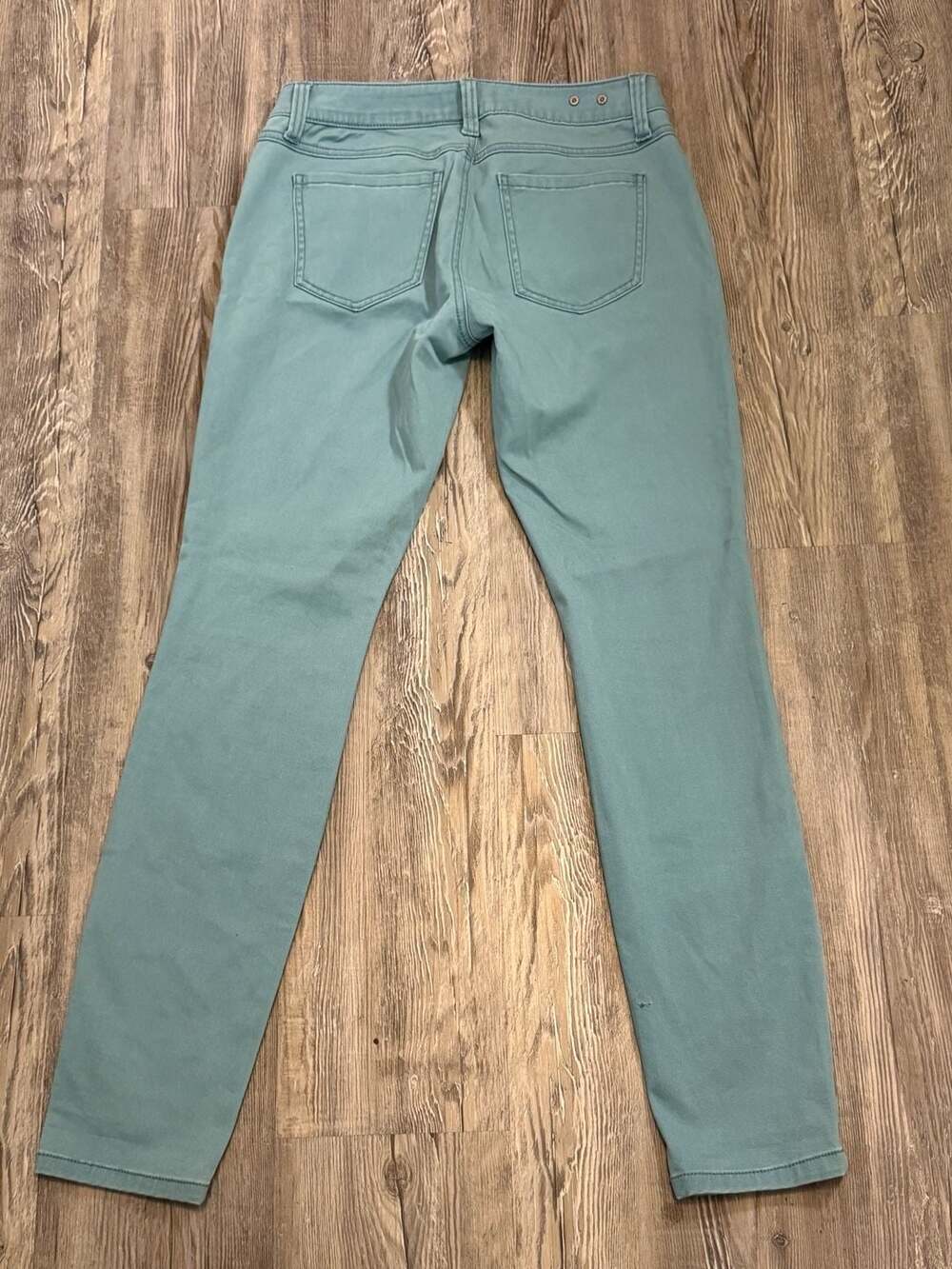 Cabi Jeans Skinny Teal Green Twill Pants Size 4 - Picture 7 of 8